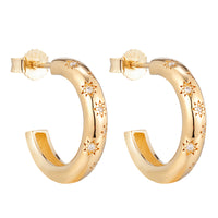 18ct Gold Vermeil CZ Half Hoops - Seol Gold