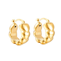 Seol Gold - Puffy Heart Hoops