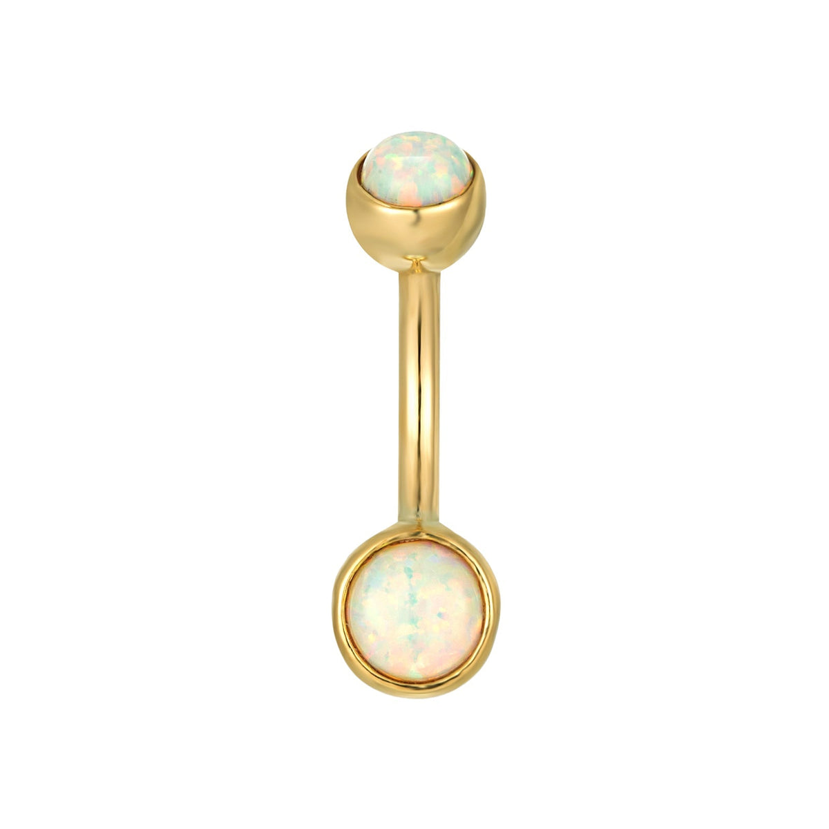 9ct Solid Gold Opal Belly Bar - seolgold