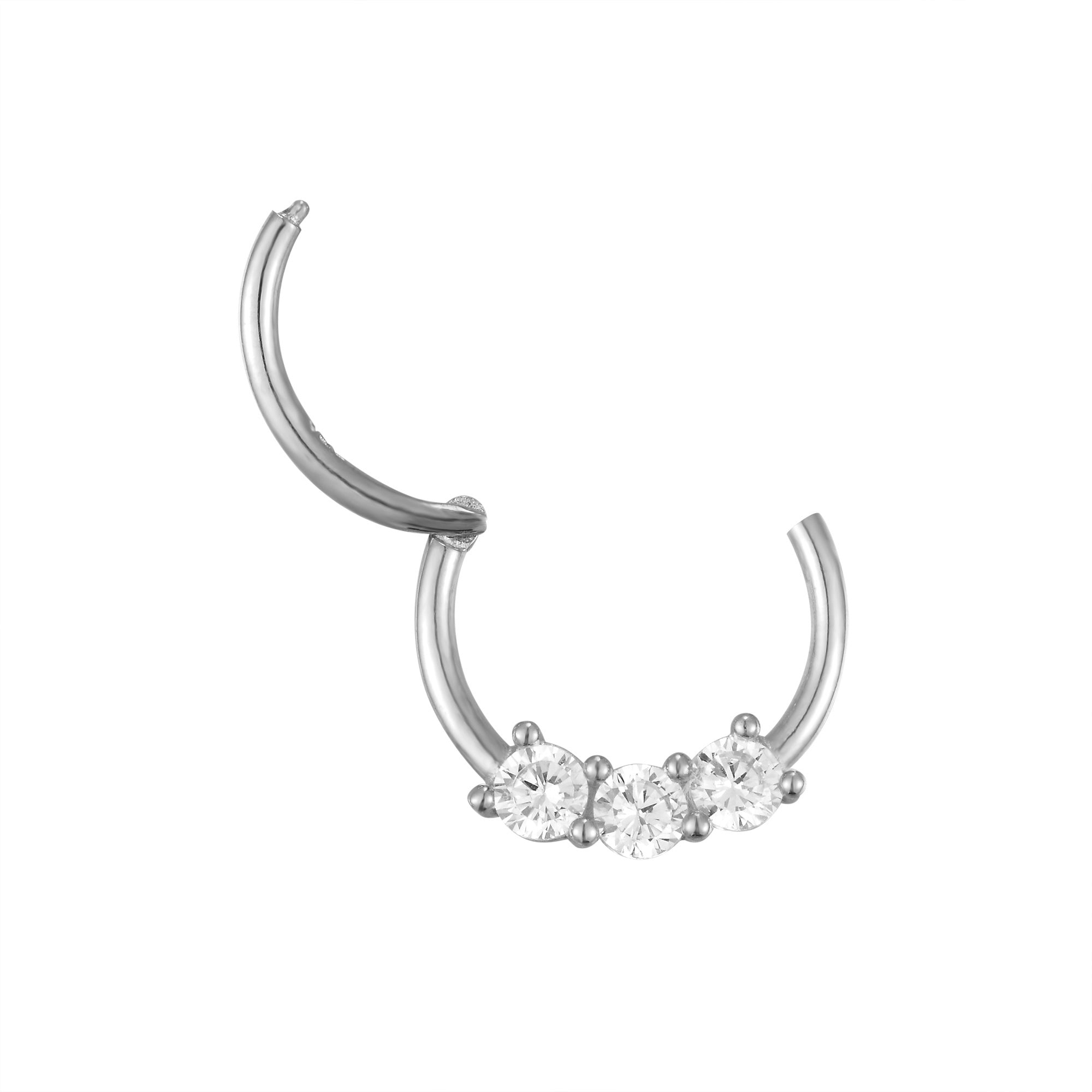 9ct white gold cartilage hoop - seolgold