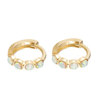 9ct gold tiny opal hoops - seol gold