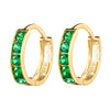 Seol gold - Tiny cage emerald cz hoop