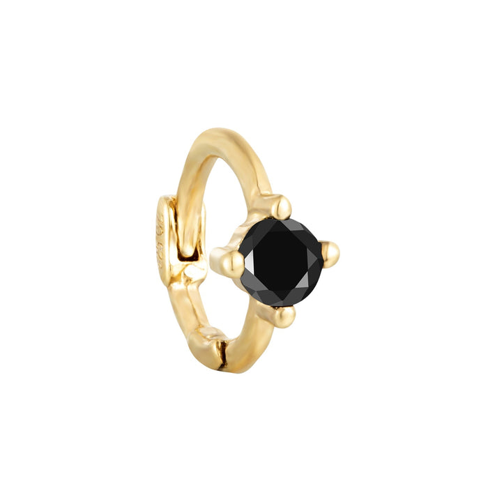 Black cz hoops - seolgold