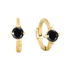 tiny gold black hoops - seolgold