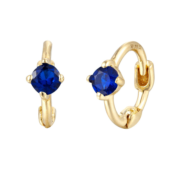 Gold Sapphire hoops - seolgold