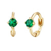 9ct Solid Gold Tiny Emerald CZ Huggies