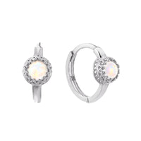 silver opal hoops - seolgold