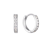 silver cz cage hoops - seolgold