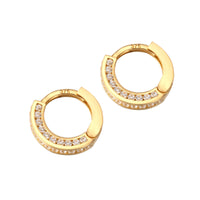 9ct gold - cz charm hoops - seolgold