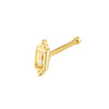 9ct Solid Gold Baguette CZ Nose Stud - seolgold