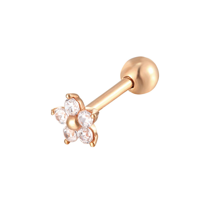 9ct Solid Rose cartilage stud - seolgold