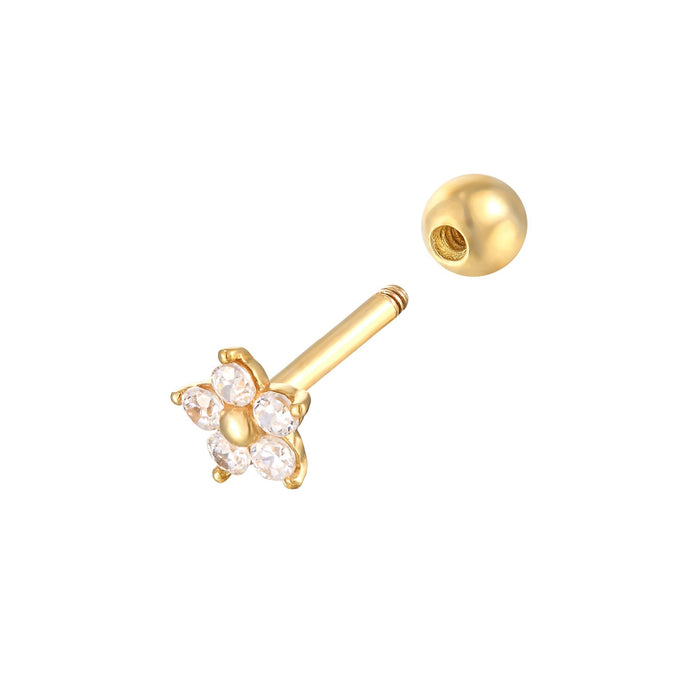 9ct Gold Daisy Flower CZ Stud - seol-gold