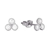 9ct white Gold CZ Stud Earrings - seol-gold