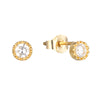 gold cz stud earrings - seol-gold