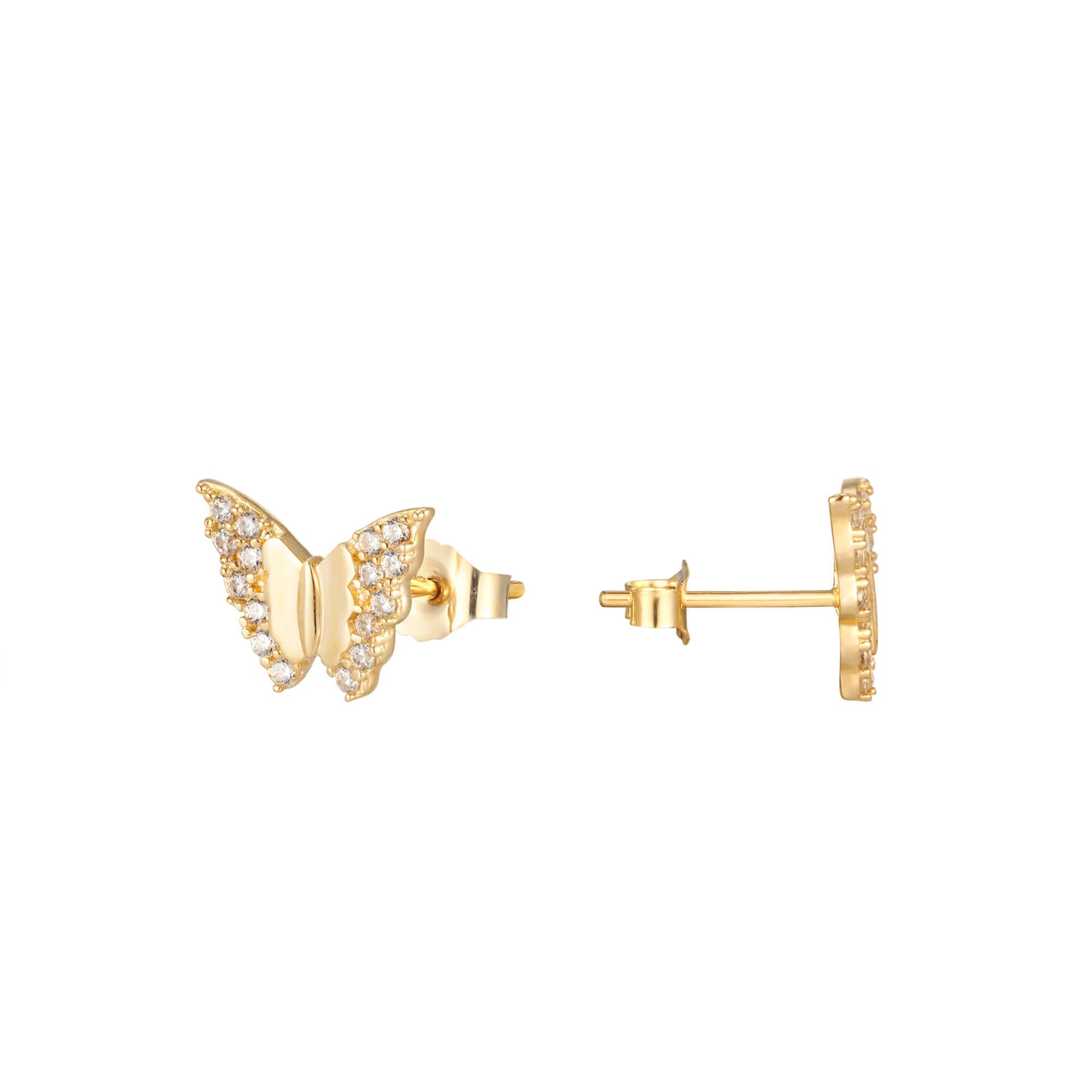 9ct Solid Gold butterfly stud - seol gold