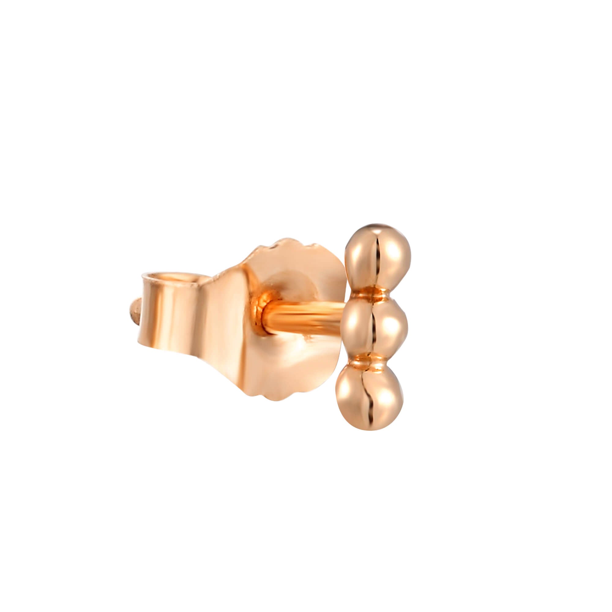 9ct Solid Rose Gold Tiny Dotted Bar Studs