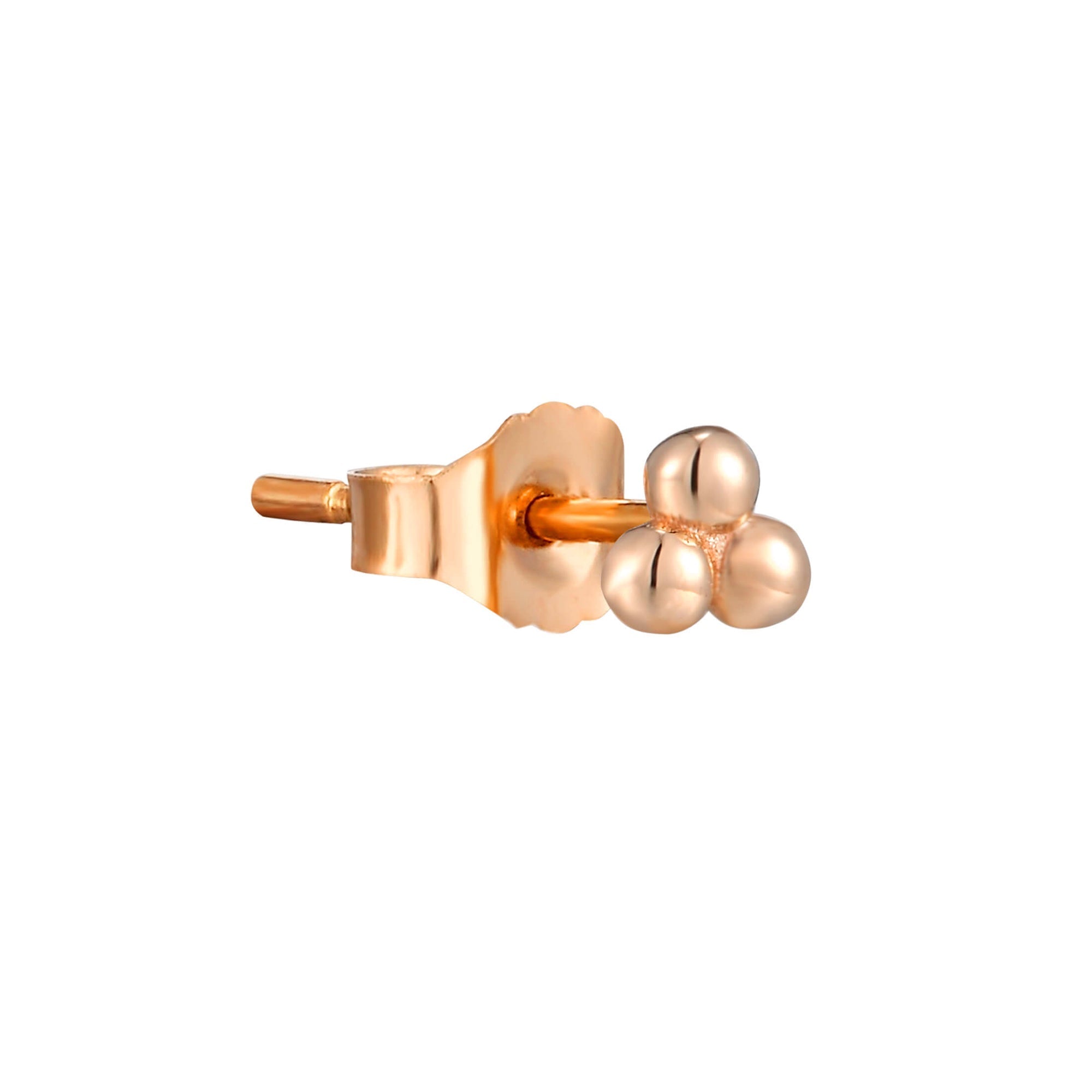 9ct Solid Rose Gold Tiny Triple Dot Studs