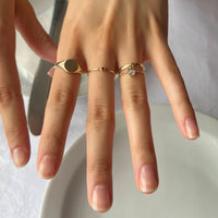 solid gold heart charm ring - seolgold