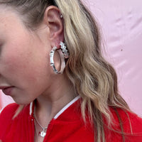 glitter hoops - big hoops - sterling silver hoops - Y2k hoops - 90s hoops - seol gold