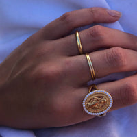 gold lady guadalupe ring - seolgold