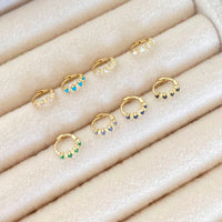 9ct gold colourful hoops - seolgold