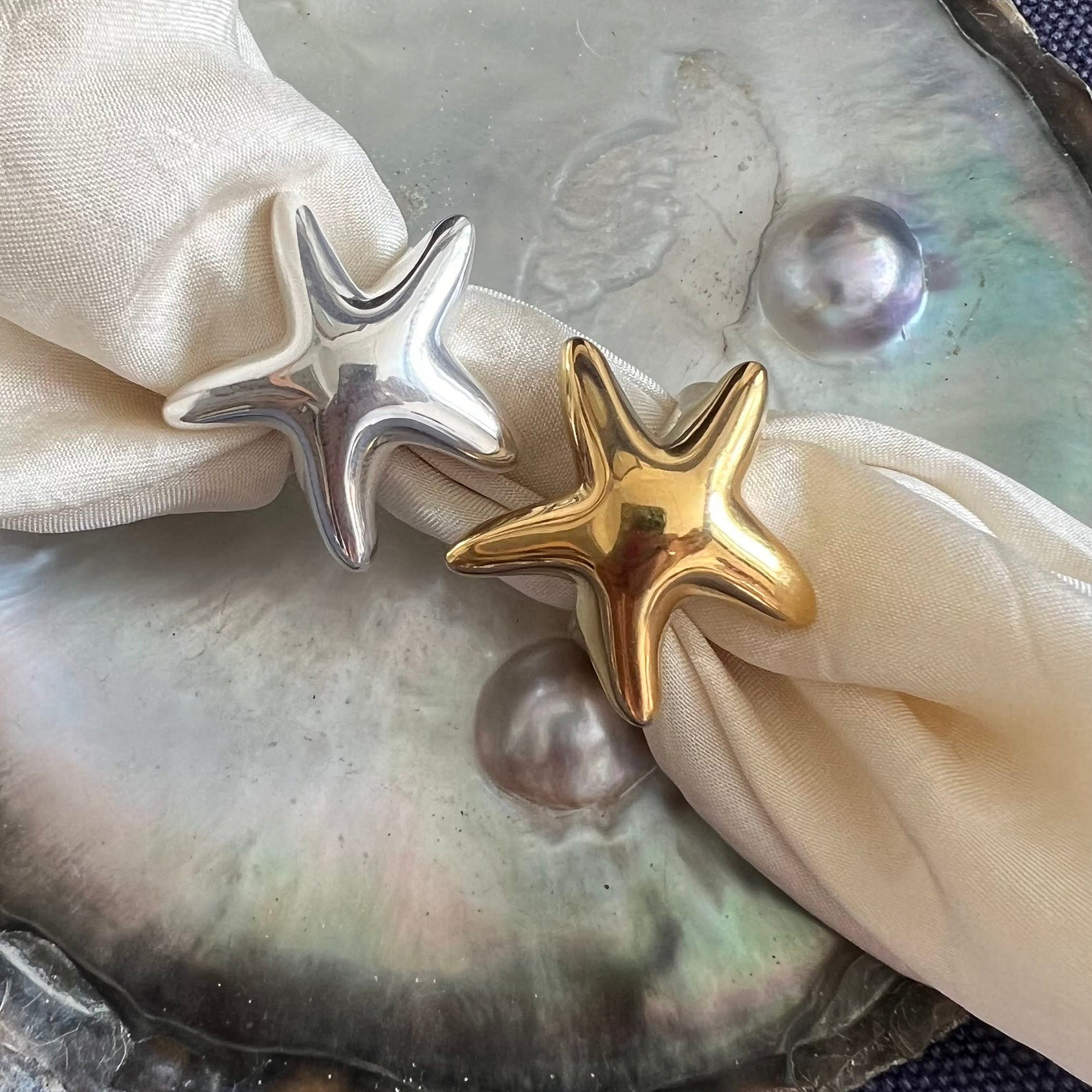 starfish ring - gold silver - seolgold