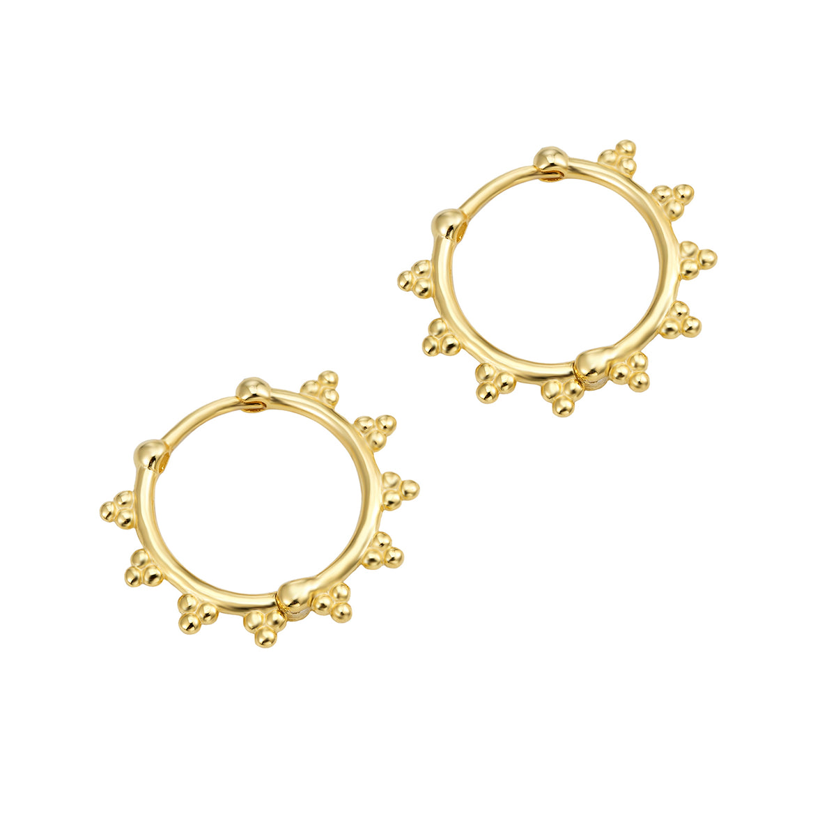 Seol Gold - Beaded Hoops