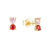 Seol Gold - Ruby CZ Studs