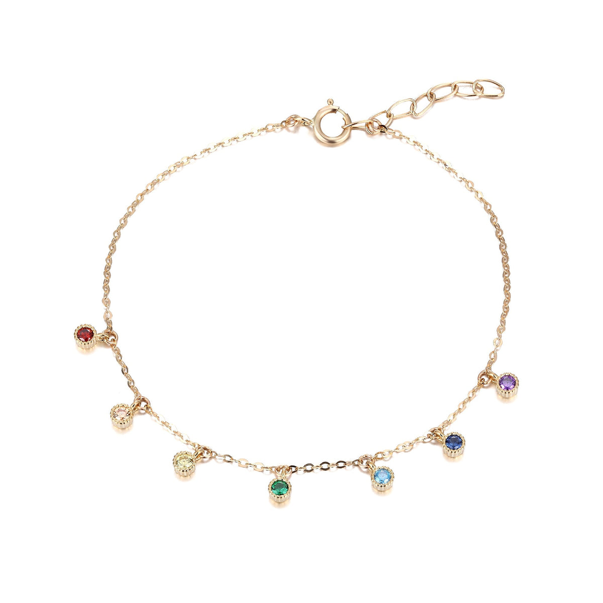 9ct gold rainbow bracelet - seolgold