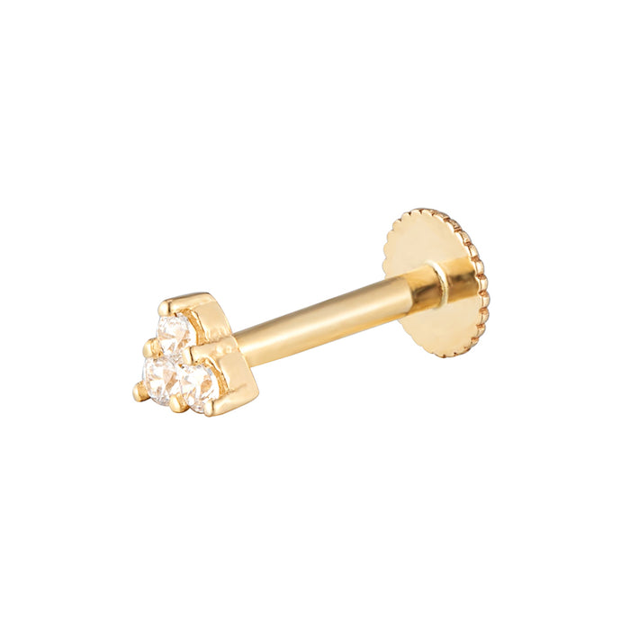 14ct solid gold labret barbell stud earring - seolgold