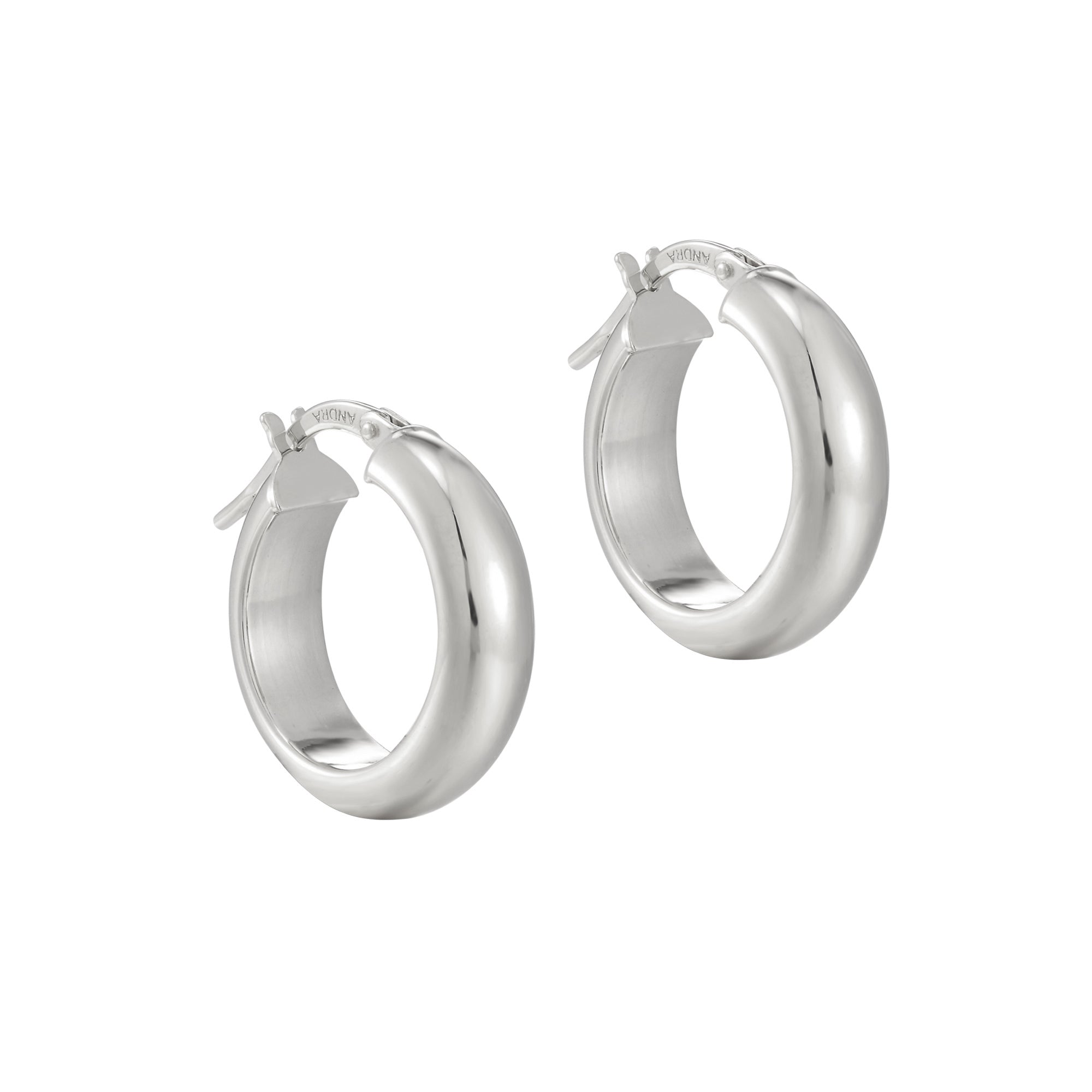 Seol Gold- Sterling Silver Thick Curved Creole Hoops