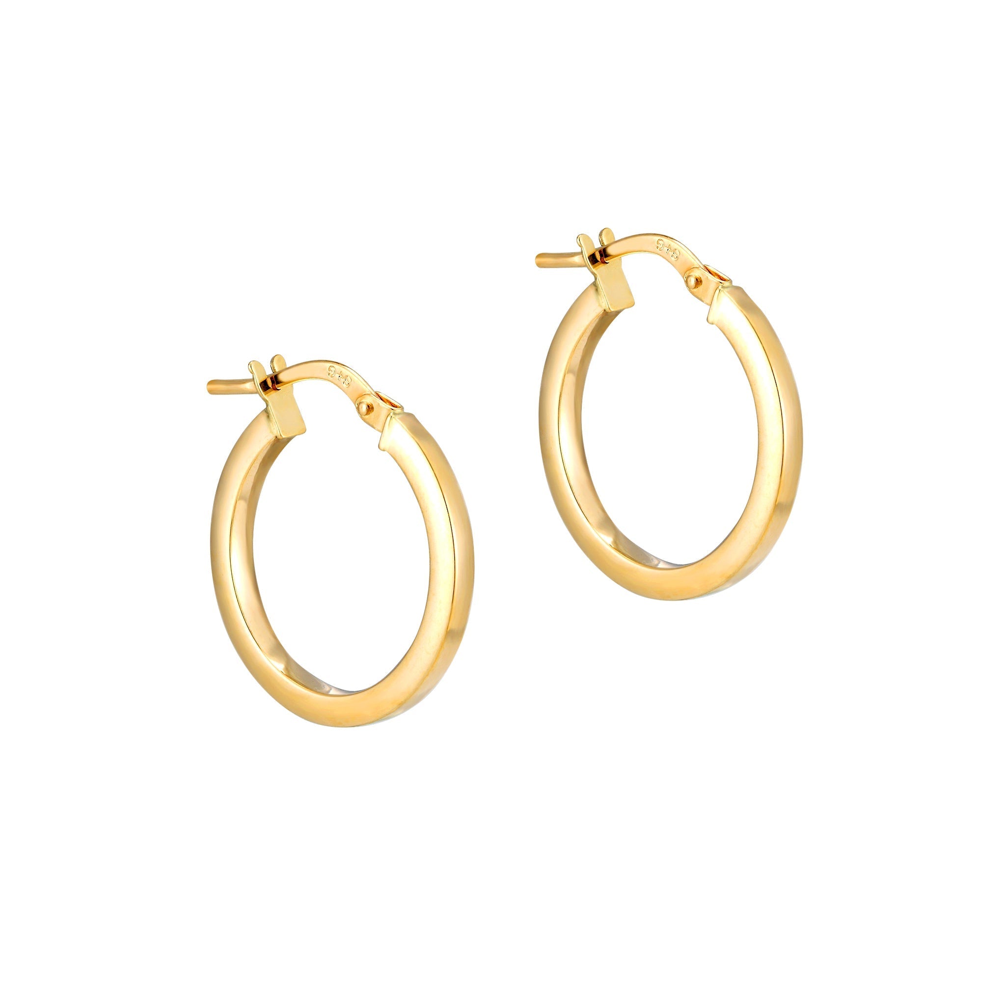 9ct Solid Gold Flat Creoles - seol-gold