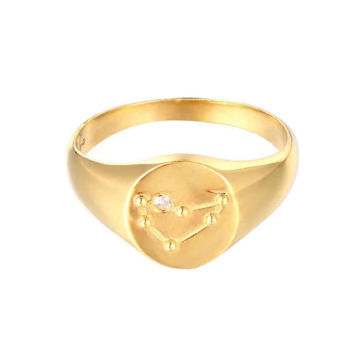 Constellation CZ Signet Ring - seol-gold