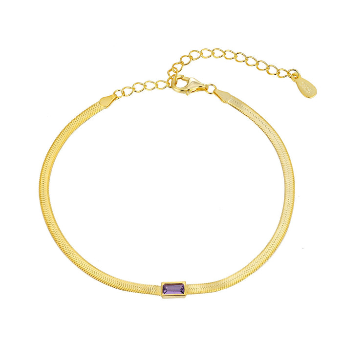 Seol gold - amethyst snake chain bracelet