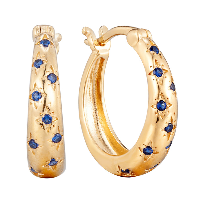 gold sapphire earrings - seolgold