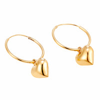 Seol Gold - Gold Puffy Heart Hoops