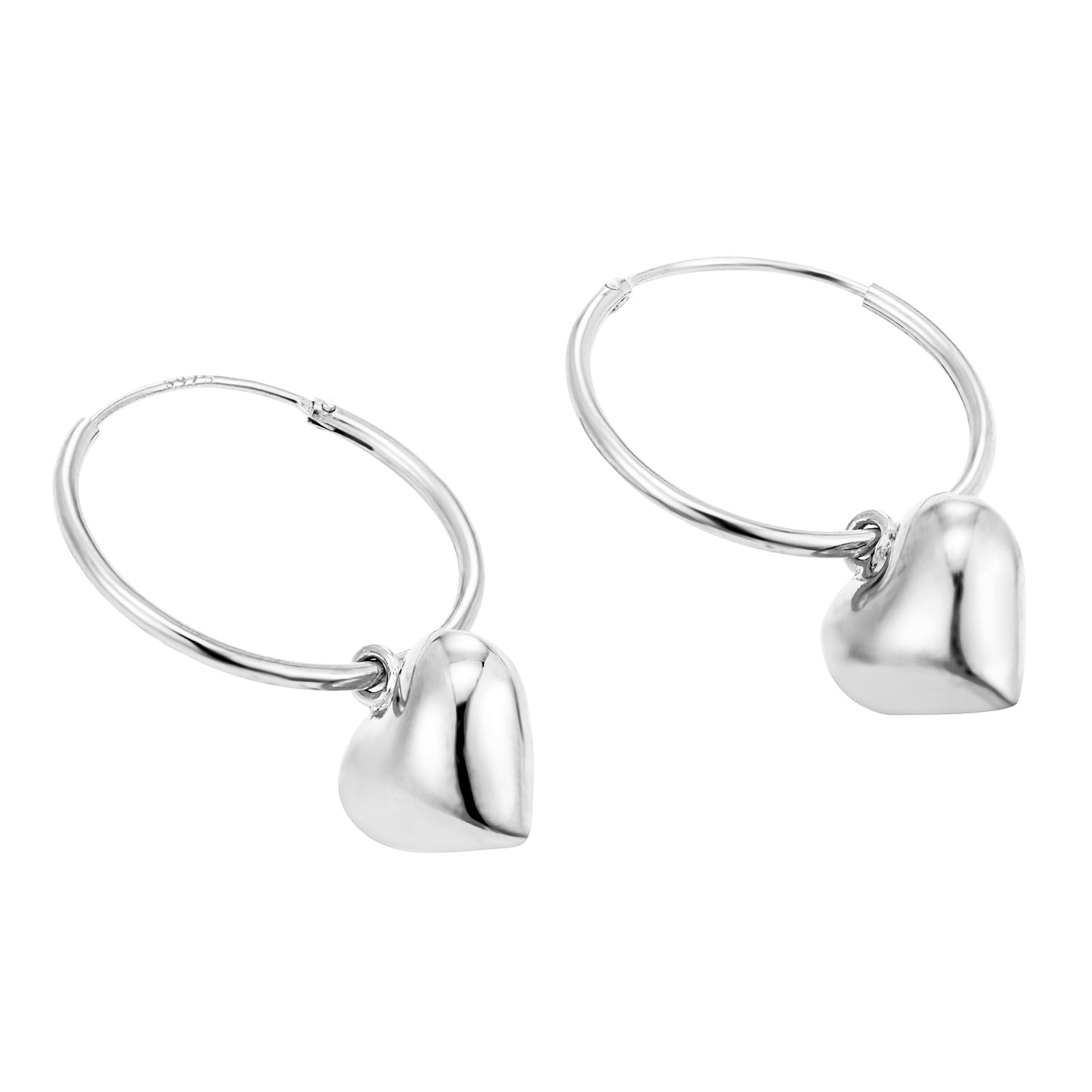 Soel Gold - Silver Puffy Heart Hoops