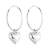 Sterling Silver Puffy Heart Hoops - Seol Gold