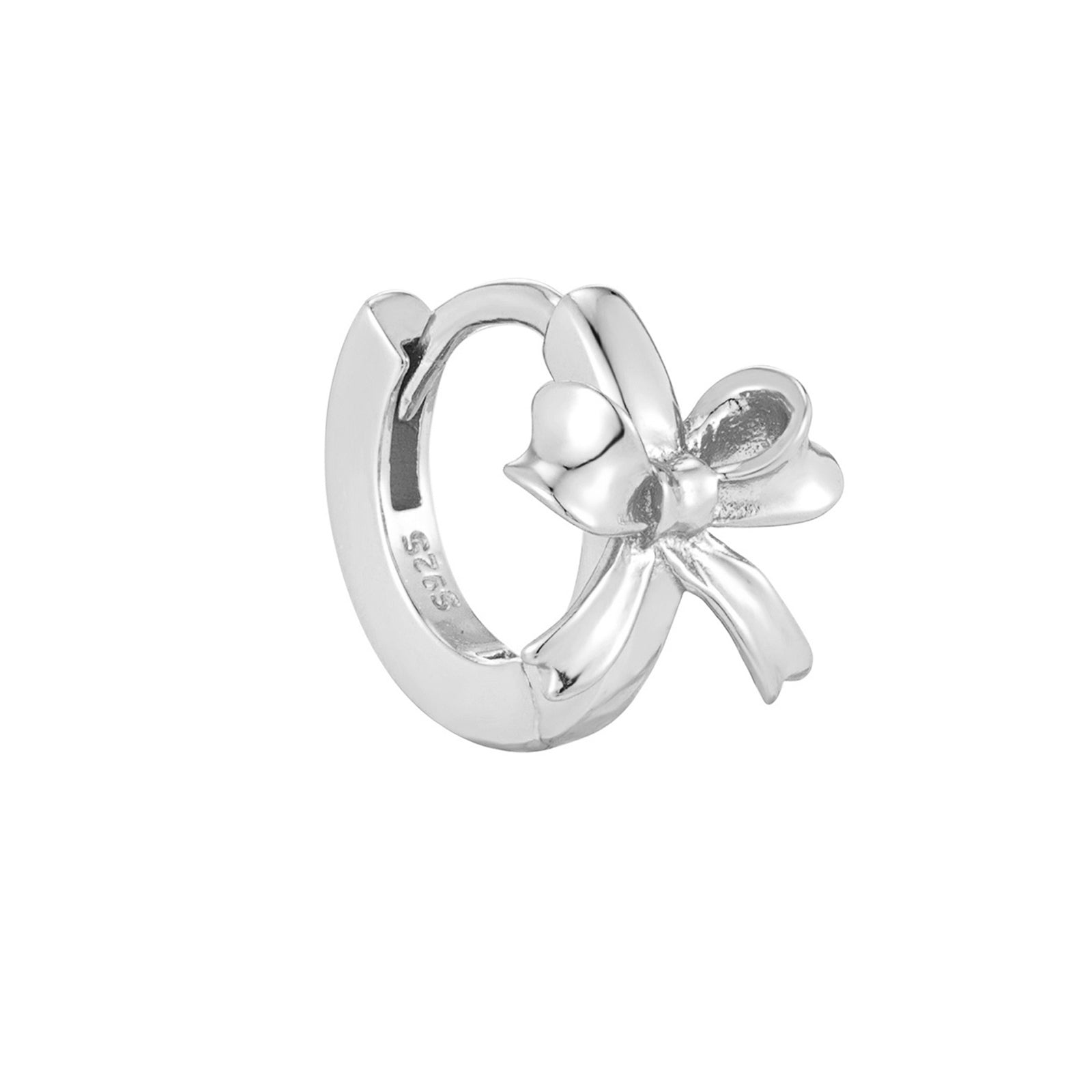 Silver Bow Hoop - Seol Gold