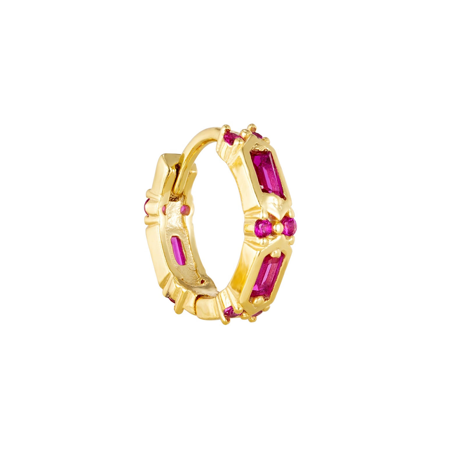 single gold ruby hoop - seolgold