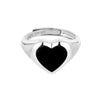  seol gold - onyx heart adjustable signet ring - seol + gold