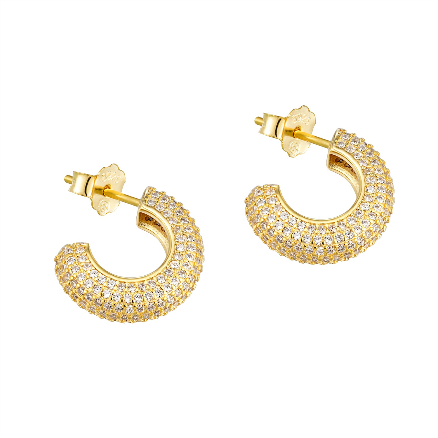 CZ Pave Chunky Hoops - seolgold