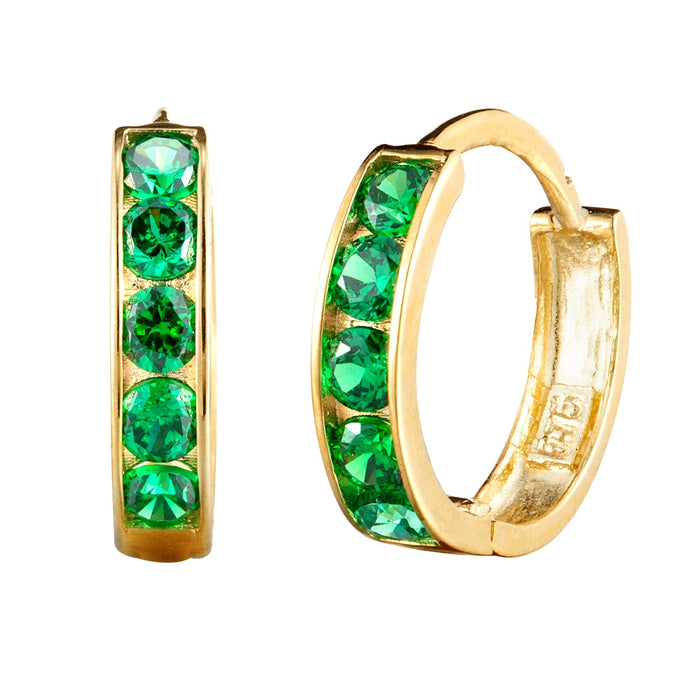 Emerald CZ Cage Hoops