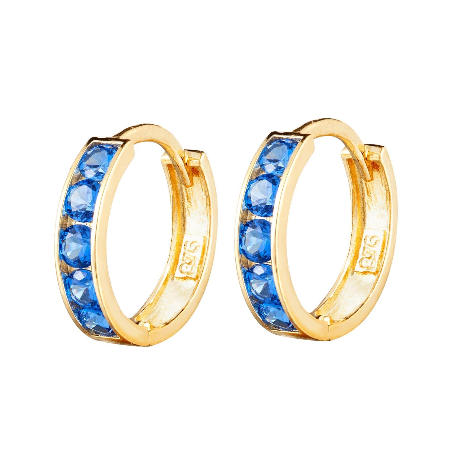 Seol gold - Sapphire CZ Cage Hoops