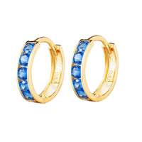 Seol gold - Sapphire CZ Cage Hoops