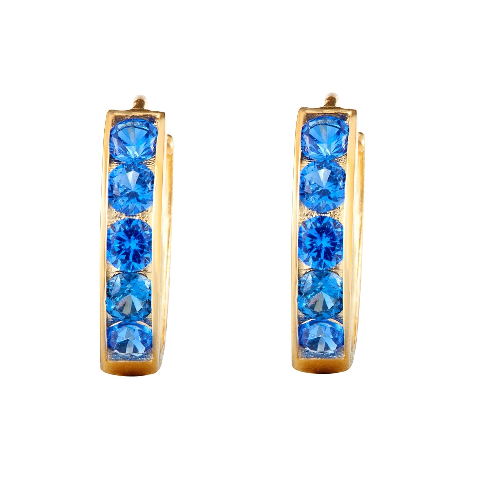 Seol gold - Sapphire CZ Cage Hoops