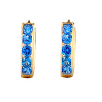 Seol gold - Sapphire CZ Cage Hoops