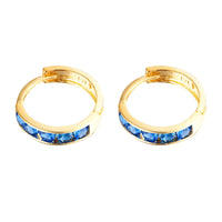 Seol gold - Sapphire CZ Cage Hoops