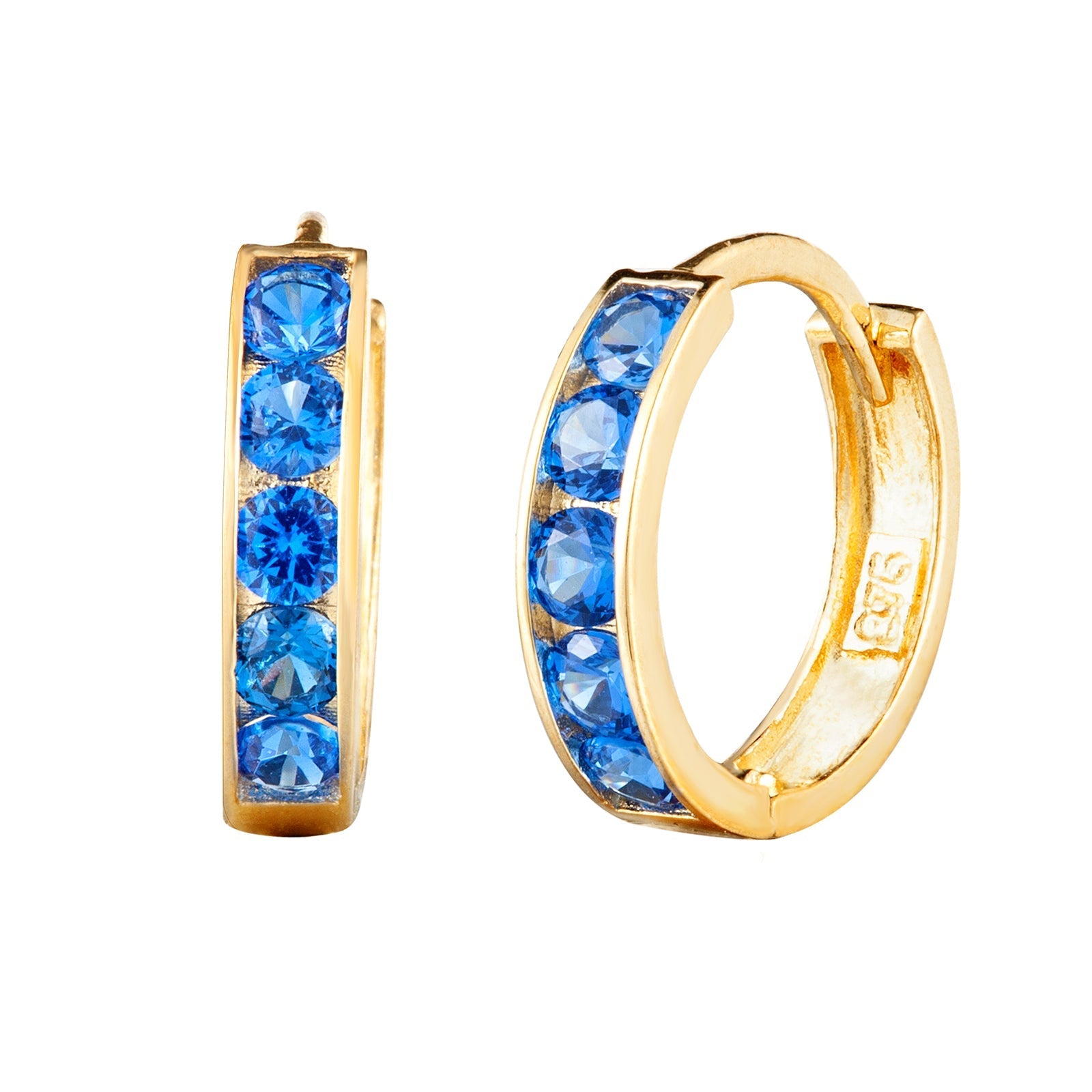 Seol gold - Sapphire CZ Cage Hoops