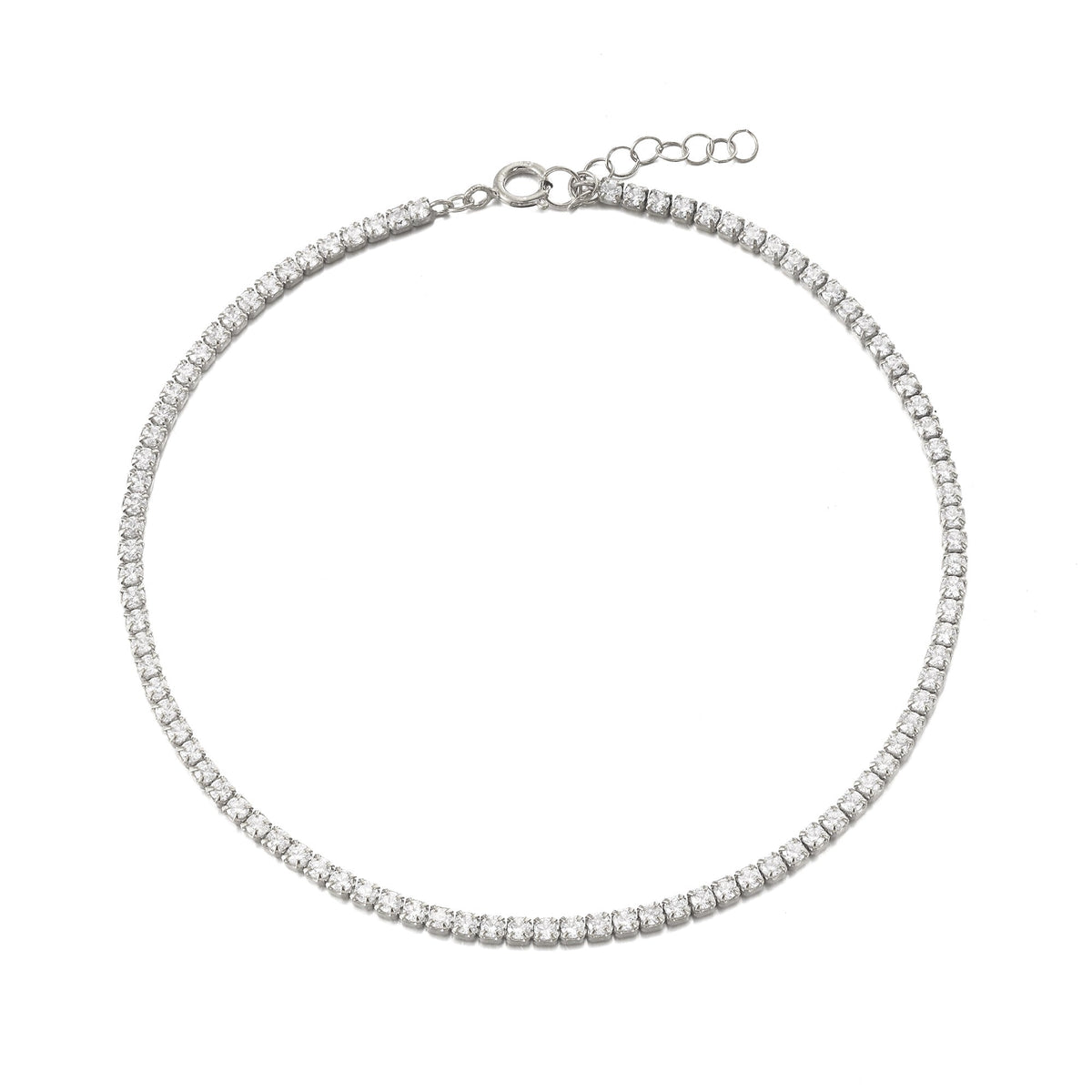 silver cz anklet - seolgold